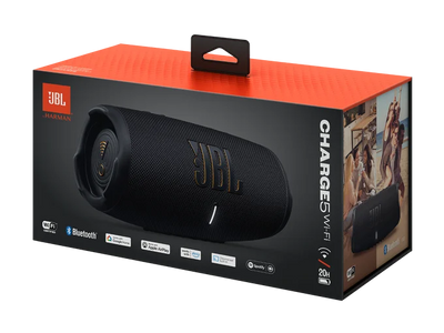 JBL Charge 5 Wi‑Fi skaļrunis, melns — A klase